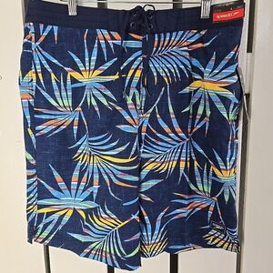 Speedo‎ Men's Peacoat Swim Board Shorts Blue Tropical Large